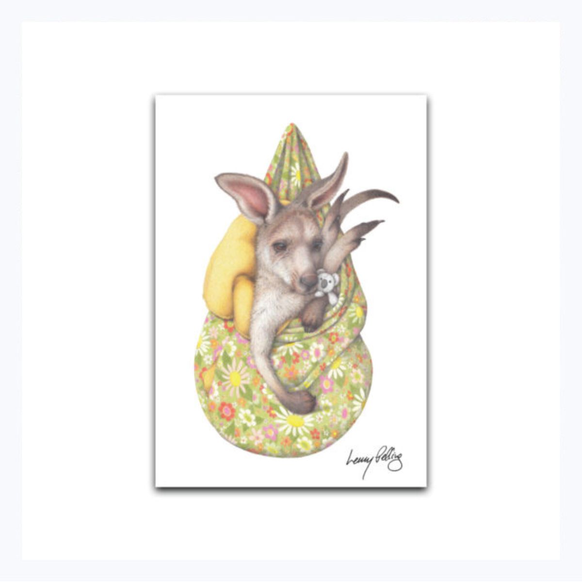 Lenny-Pelling-Magnet-with-kangaroo-wrapped-in-a-bundle