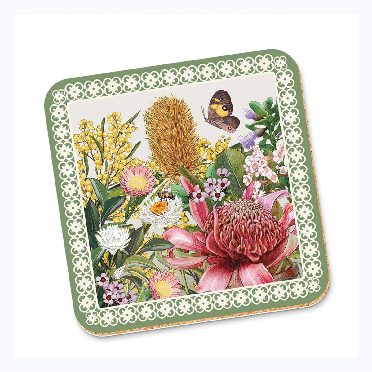 coaster cork australian flowers la la land botanical blooms