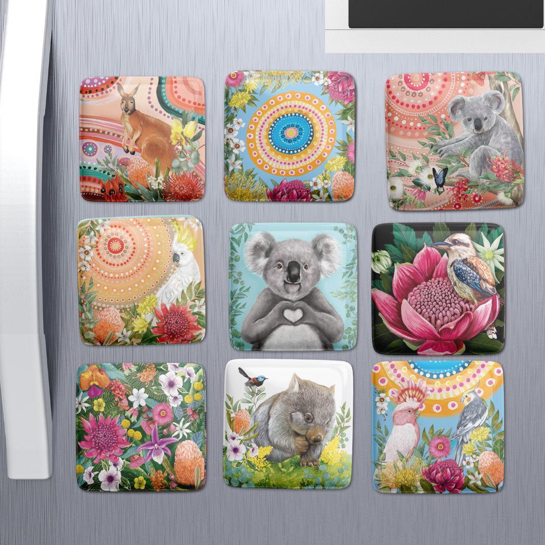 fridge magnet aboriginal birds