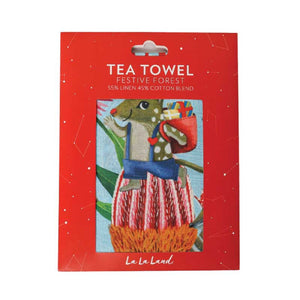 la la land christmas tea towel festive forest 2023