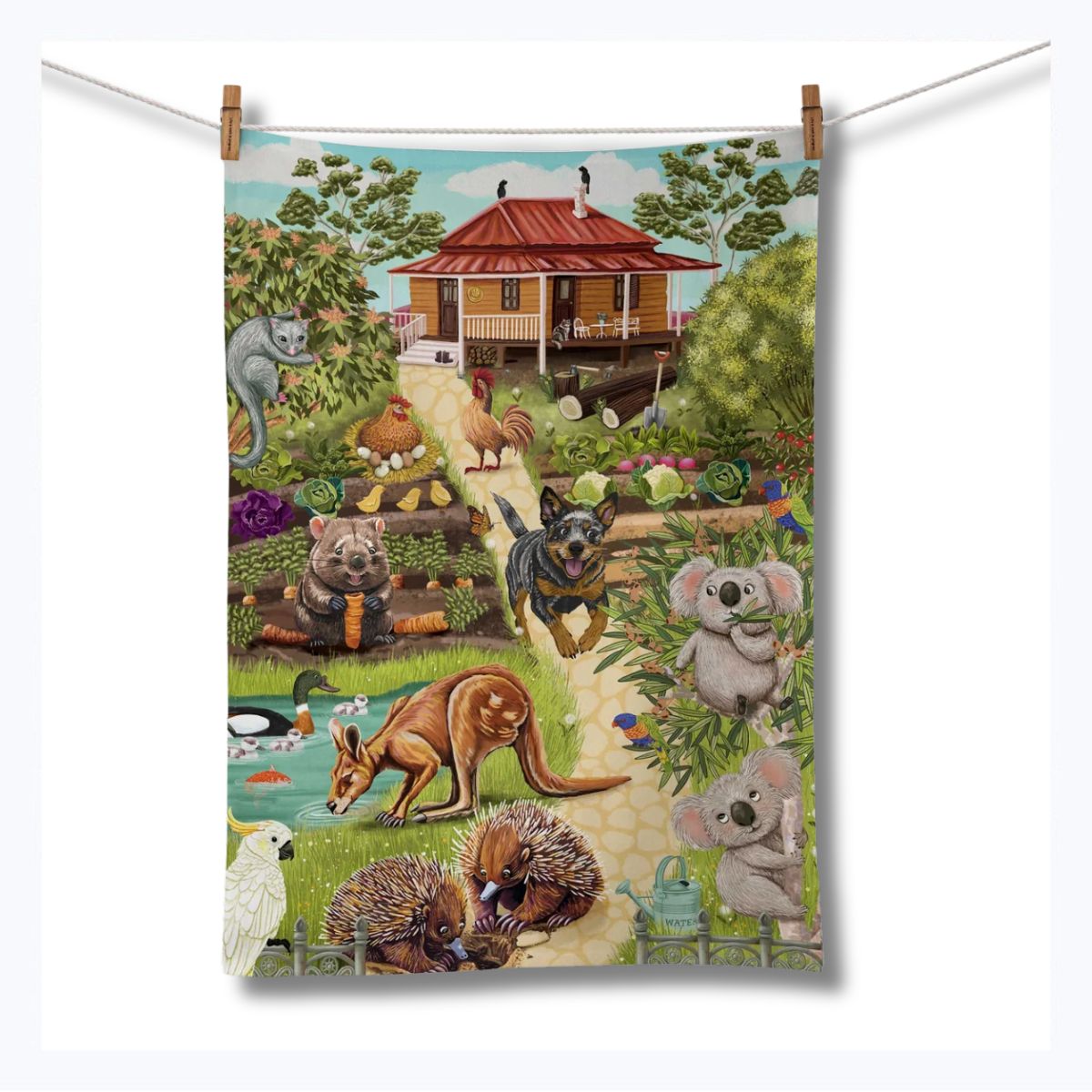 la la land tea towel garden giggles