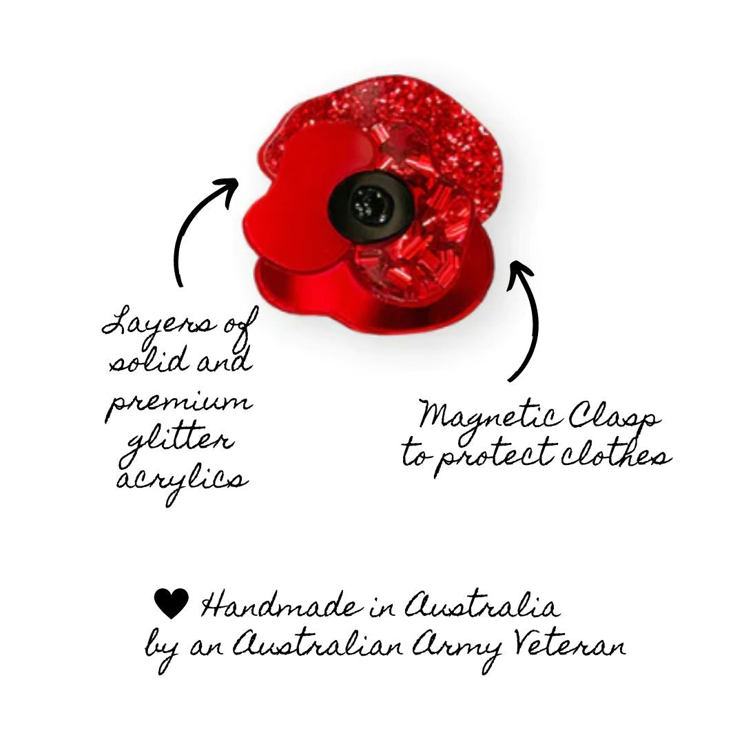 lapel pin anzac poppy red australia