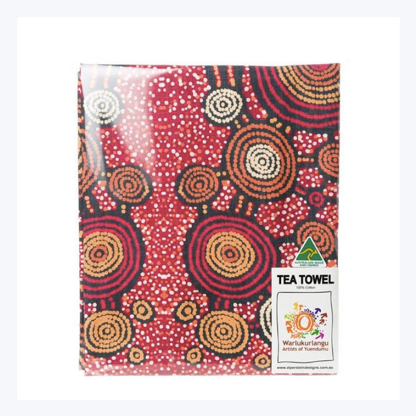 teddy gibson tea towel aboriginal design