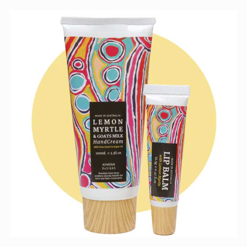 aboriginal gift set judy watson lip balm hand cream