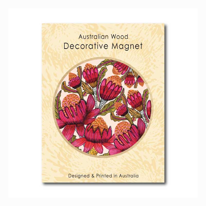 australian fridge magnet waratah flower