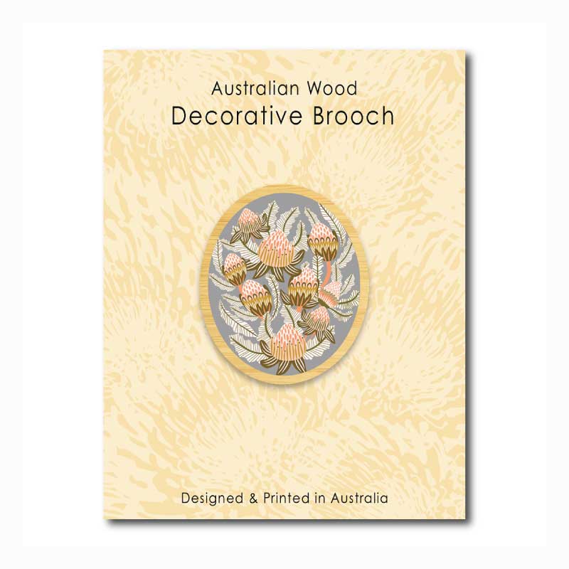 Brooch - Bush Toned Banksias