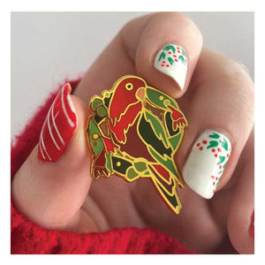 enamel pin king of christmas king parrot australia