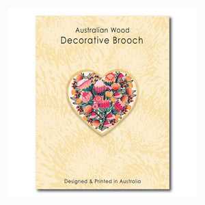 brooch flowering australia heart