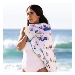 Destination Label Beach Towel - Happy People