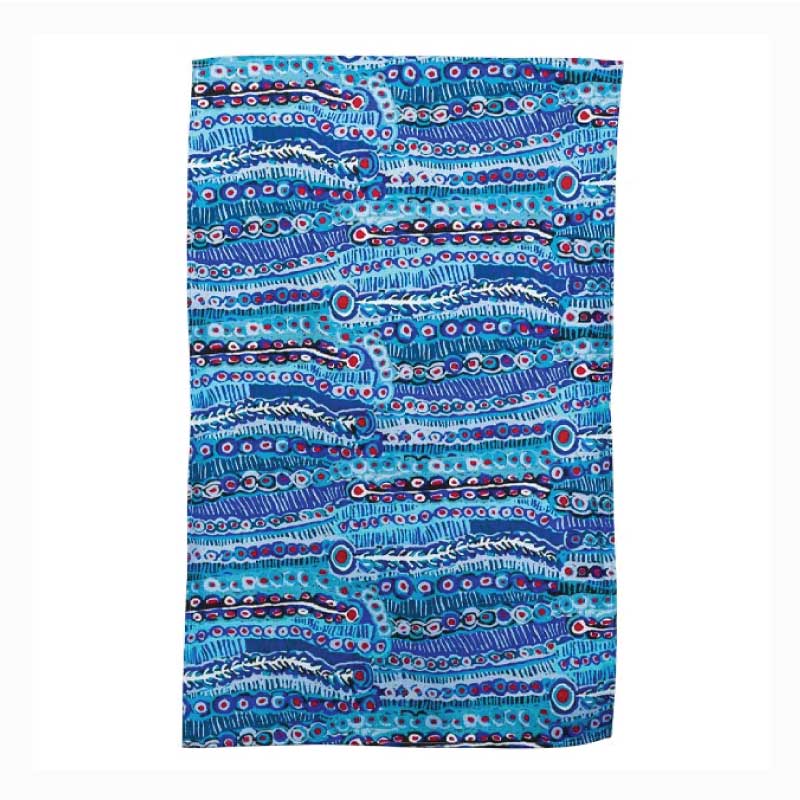 Aboriginal Tea Towel - Murdie Morris (Blue)