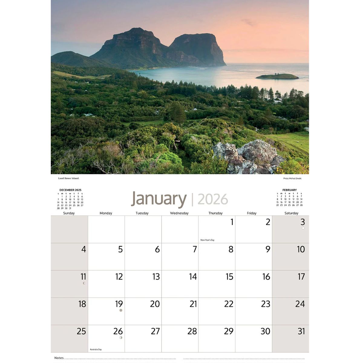 Australian Calendar 2026 New South Wales, Australia