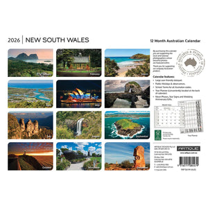 2026 New South Wales calendar with scenic images of Australia