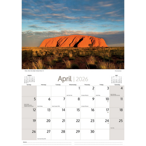 2026 calendar australian icons koala kangaroo uluru opera house flinders station