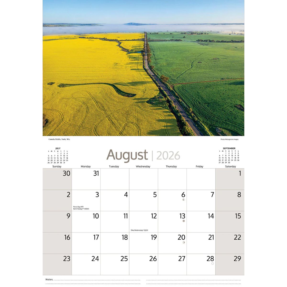 2026 calendar australian landscapes land of contrast
