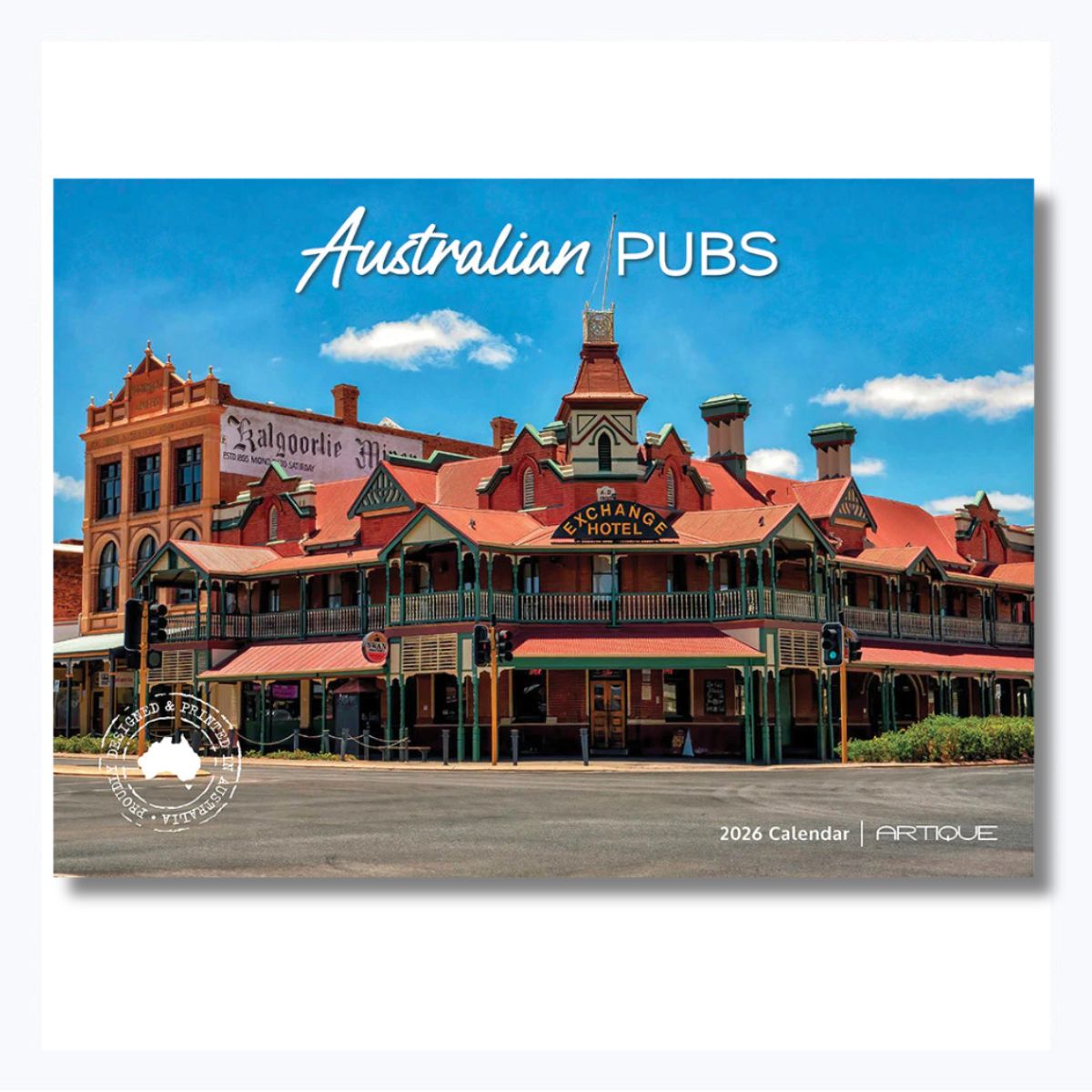 2026 Calendar Australia Pubs showing Country pub in kalgoorlie exchange hotel