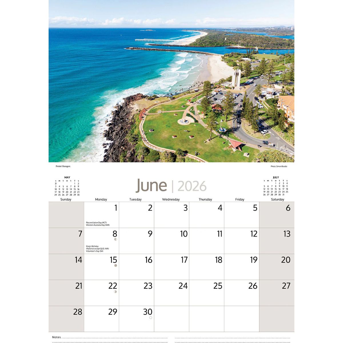 2026_Calendar_Gold_Coast_Australia