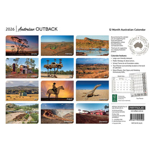 2026 Australian Outback calendar with scenic images of the Australian landscape.