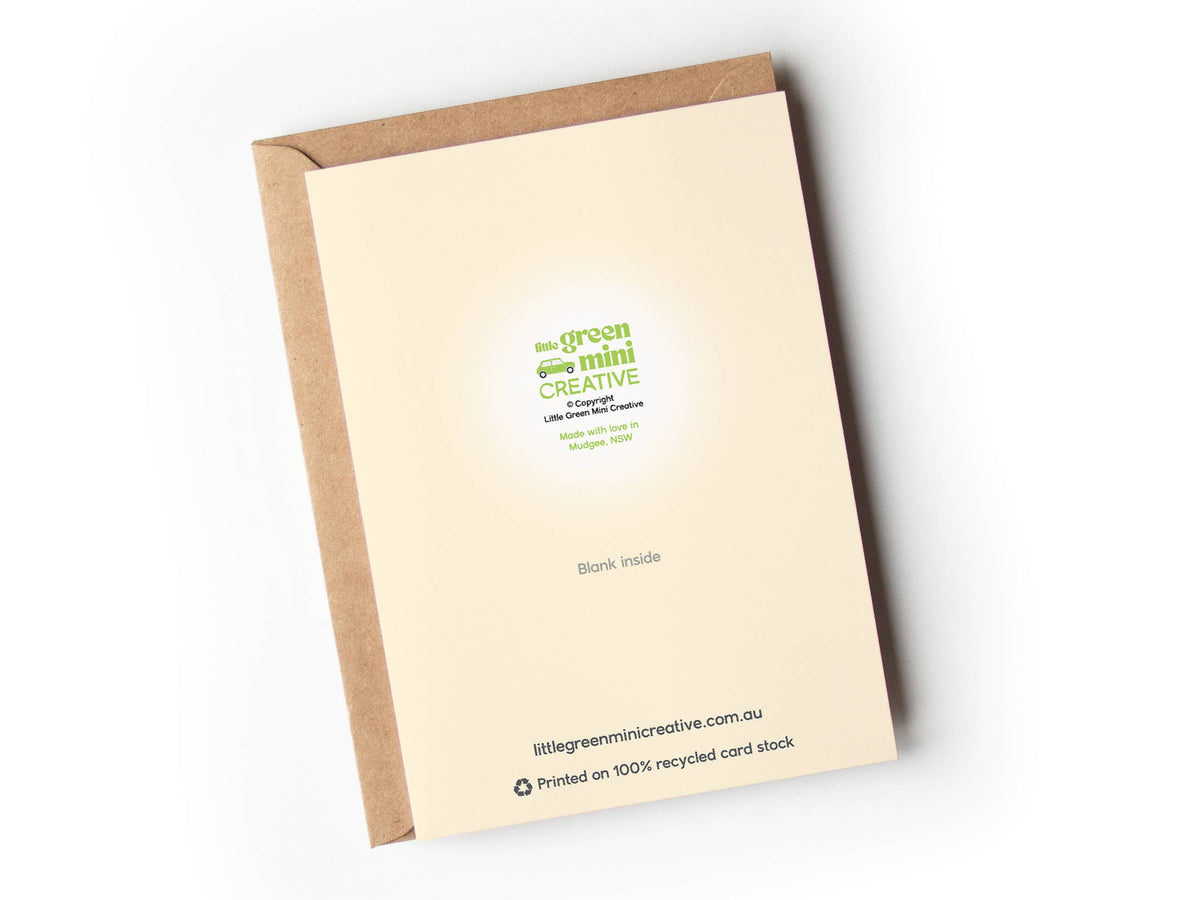 Australian Birthday Card Single - Dancing Wombats Card