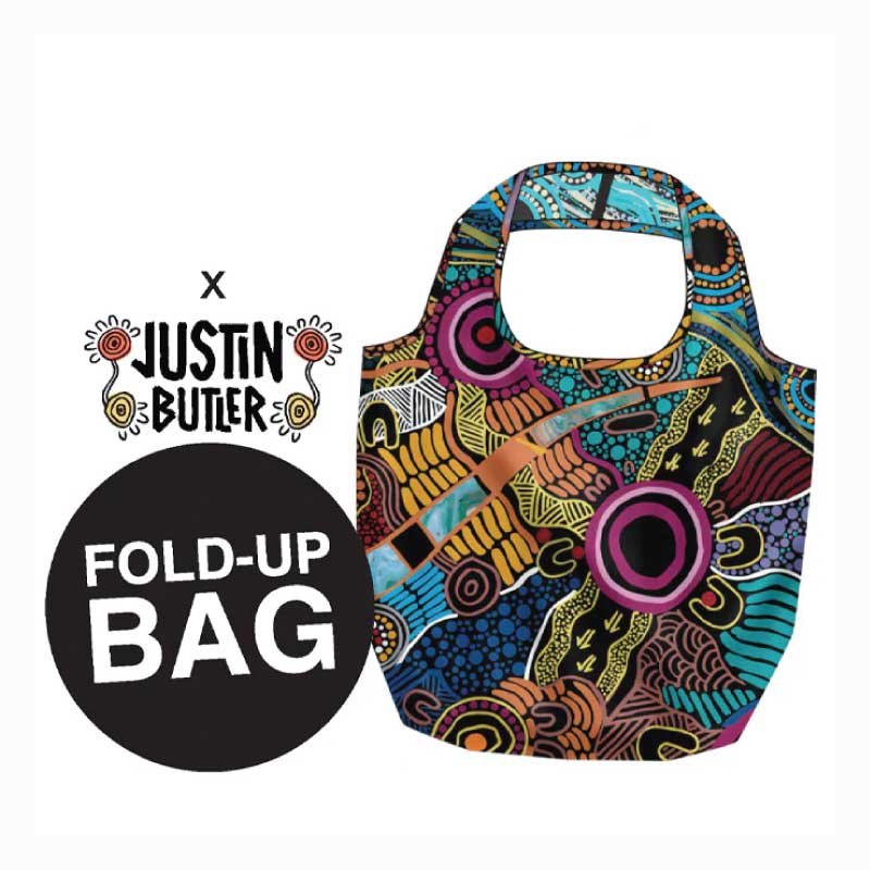 ABORIGINAL-ART-FOLD-UP-BAG-JUSTIN-BUTLER