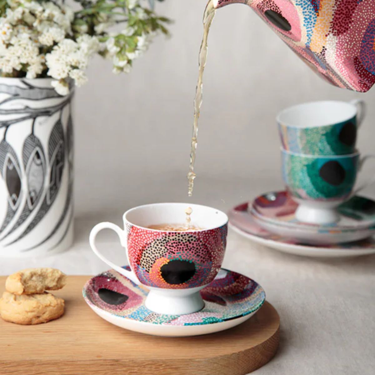 aboriginal teacup and saucer marianne burton