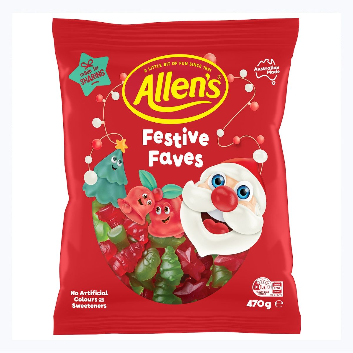 Allens Santa Gummy lollies festive faves