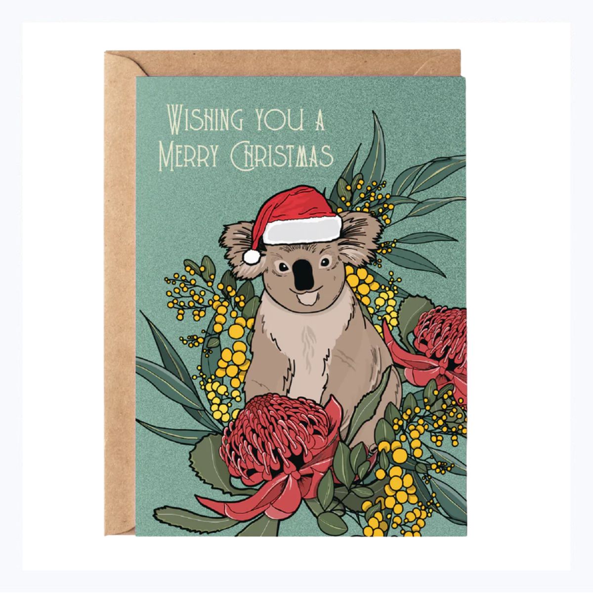 Austrailan-christmas-card-koala-wattle