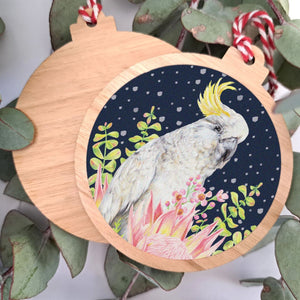 Wooden Ornament Cockatoo