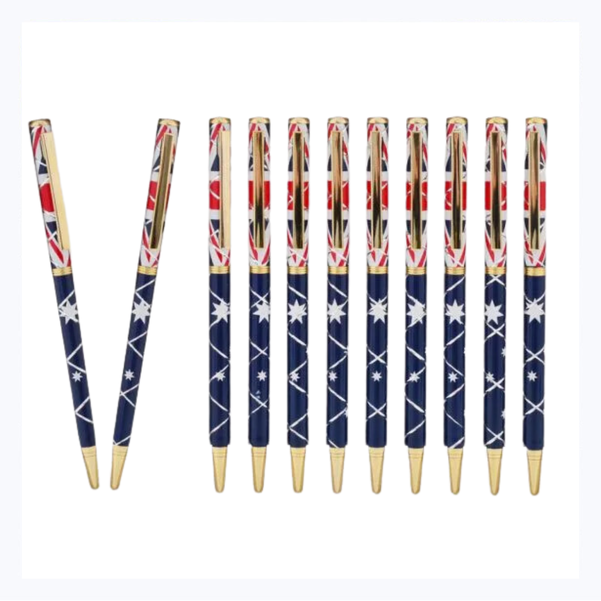 Ballpoint Pen - Diamond Cut Aussie Flag Pen