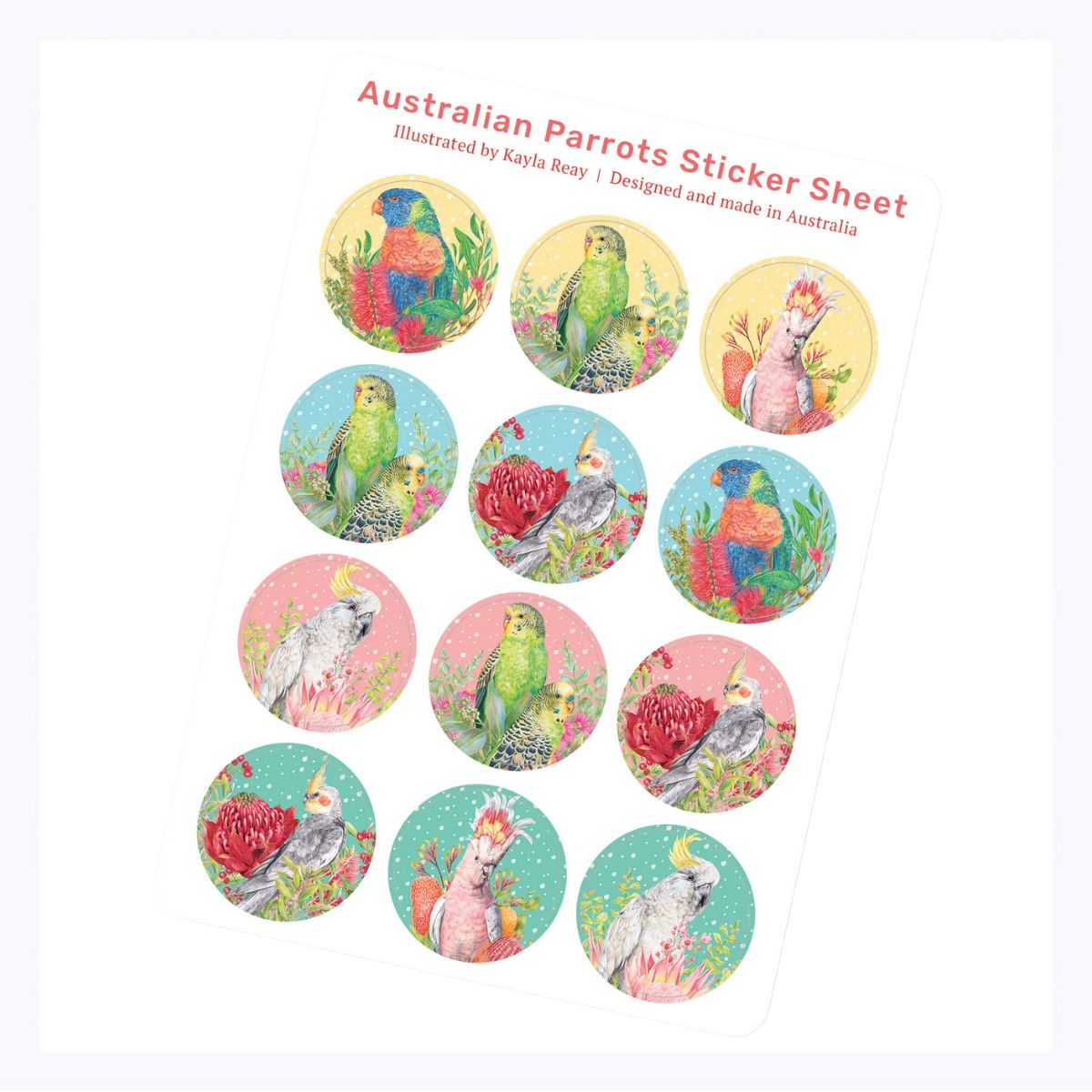 Australian Parrot Sticker Sheet