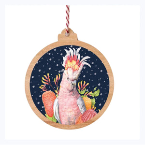 Australian Pink Cockatoo Wooden Ornament