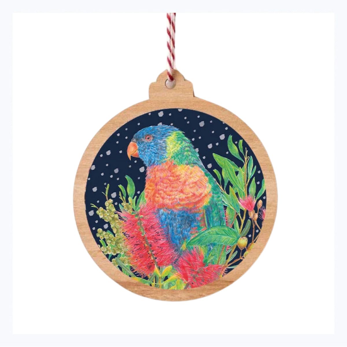 Australian Rainbow Lorikeet Wooden Ornament