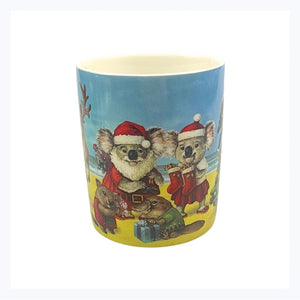 australian christmas mug beach koalas