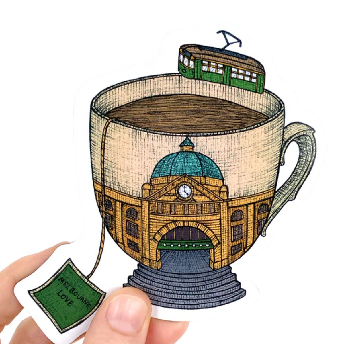 Fridge-magnet-melbourne-australia-souvenir-flinders-station-tram-love