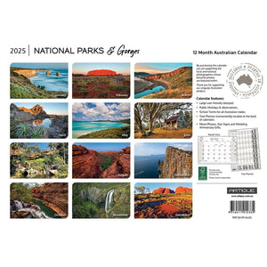 Calendar 2025 Australian national parks and gorges