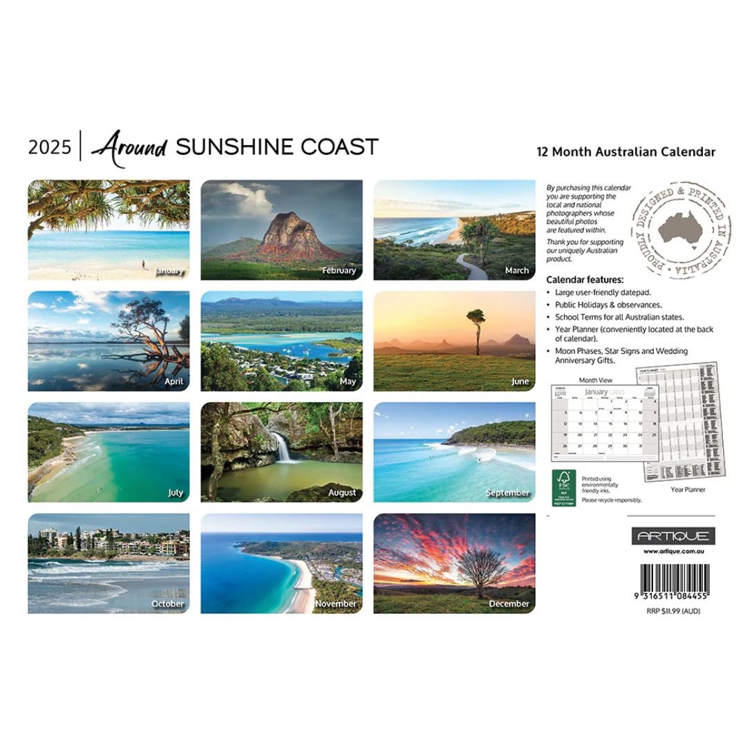 Australian Calendar 2025 Sunshine Coast, Queensland