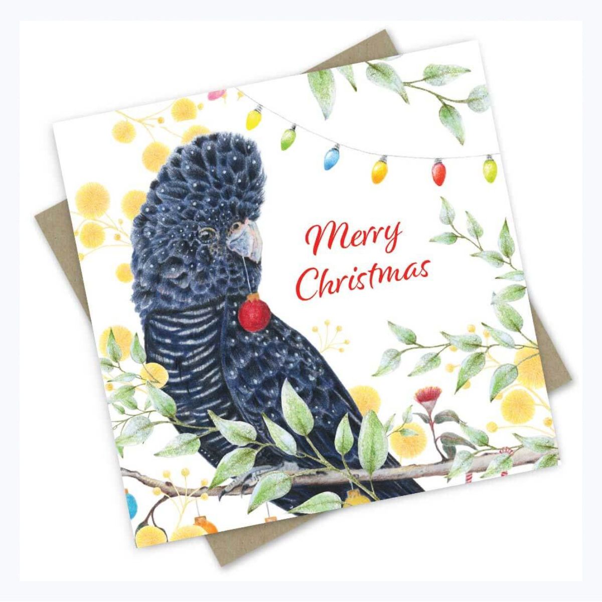 Australian Xmas Card Single - Cockatoo Christmas