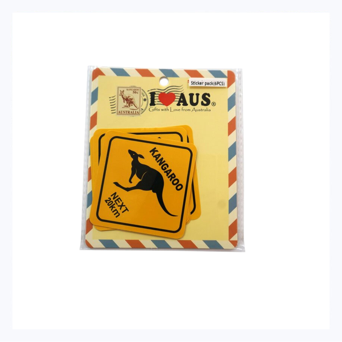 Australian Animal Road Sign Sticker Packet (6psc)