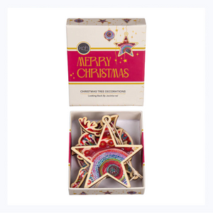 Aboriginal Looking Back Christmas Decorations ( 4 Pack )