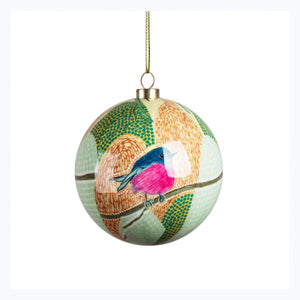 Aboriginal Bauble Pink Robin