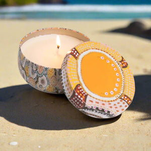 Aboriginal Beach Candle - Coastal Retreat