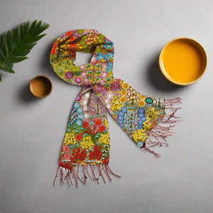 Aboriginal Scarf - Wild Flowers