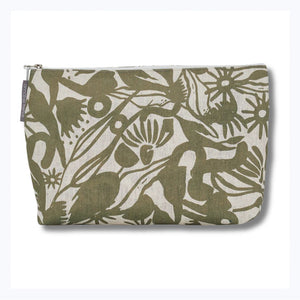 cosmetic bag abstract gums linen large