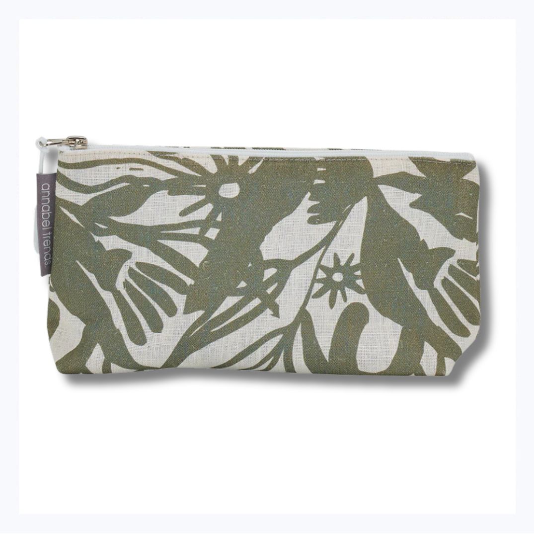 cosmetic bag abstract gums linen small