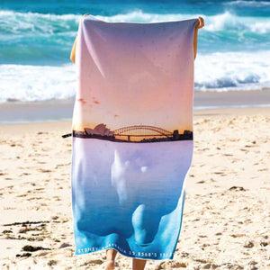 Destination-Label-beach-towel-sydney-harbour-pastels