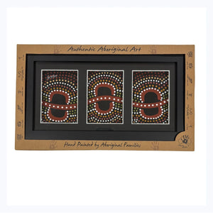 Aboriginal-dot-art-black-framed-Murra-Wolka