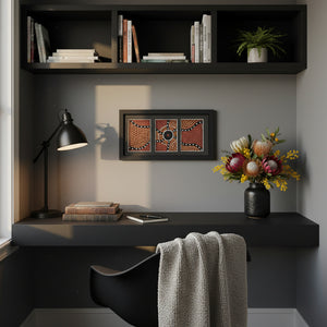 aboriginal-art-print-on-wall-in-study