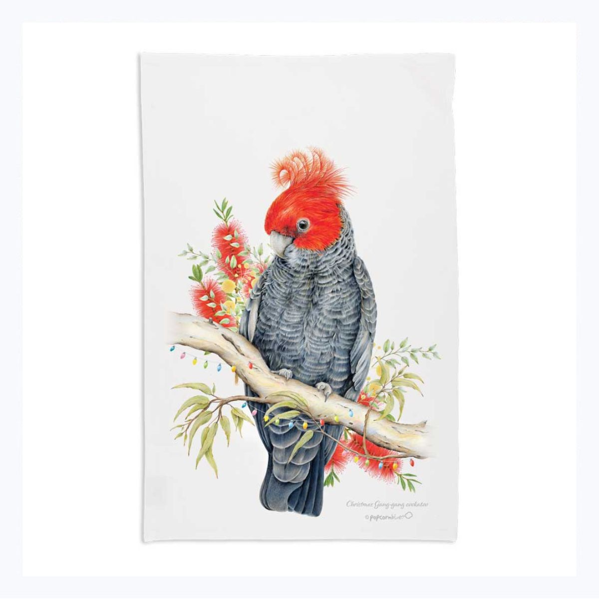 Tea-towel-Gang-Gang-Cockatoo-Christmas