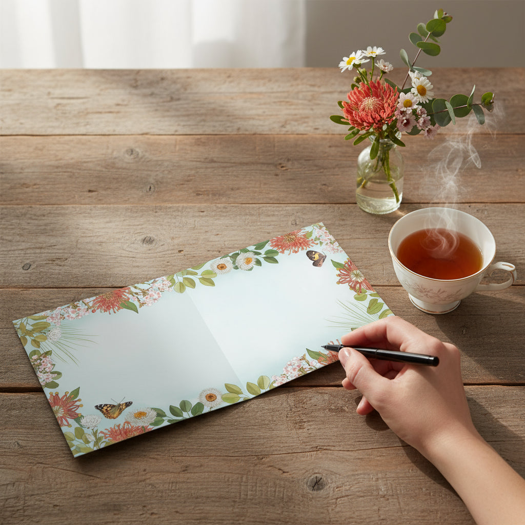 writing-on-Botanical-blooms-birthday-card