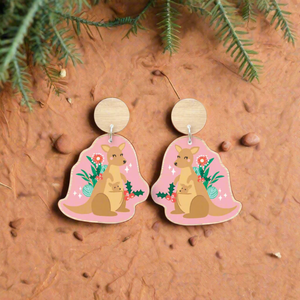 Kangaroo Christmas Earrings