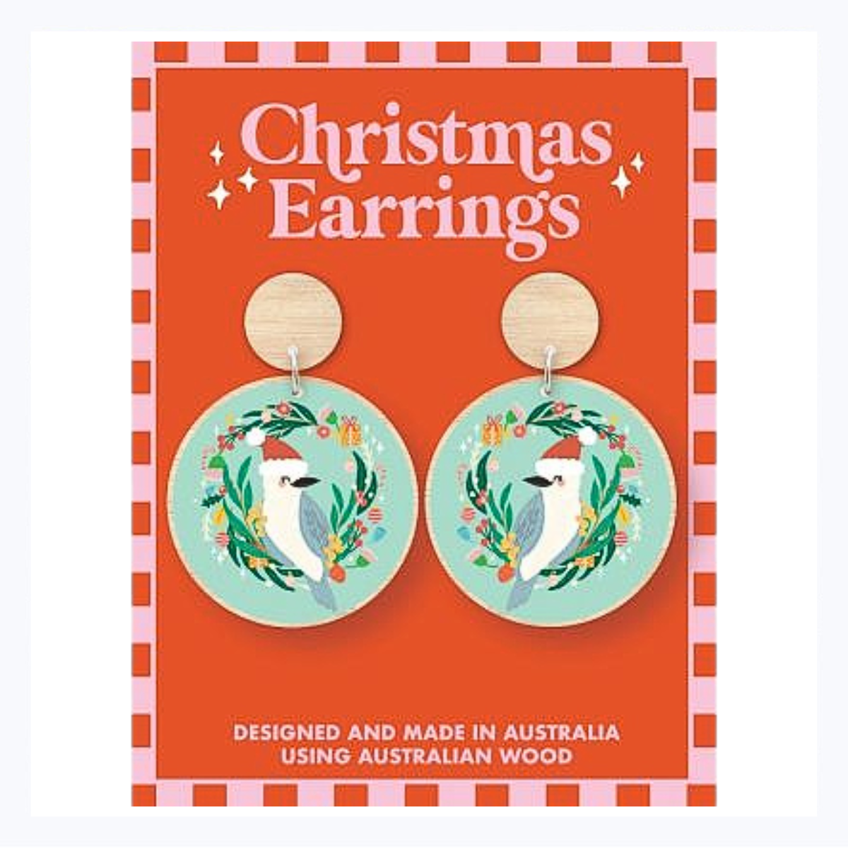 Kookaburra Christmas Earrings 